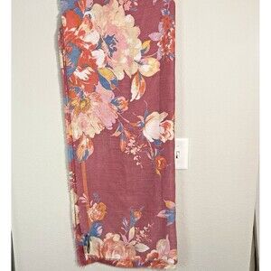 Vince Camuto Floral Scarf Shawl Wrap 30x70 Multicolor Fringe Rayon Blend Large